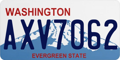 WA license plate AXV7062