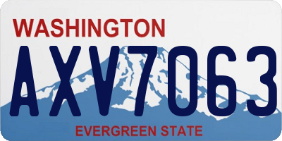 WA license plate AXV7063
