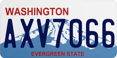 WA license plate AXV7066