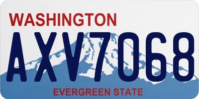 WA license plate AXV7068