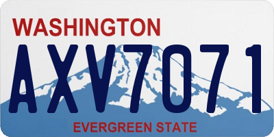 WA license plate AXV7071