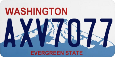 WA license plate AXV7077