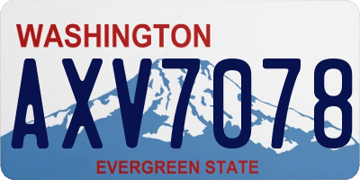 WA license plate AXV7078