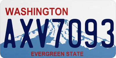 WA license plate AXV7093