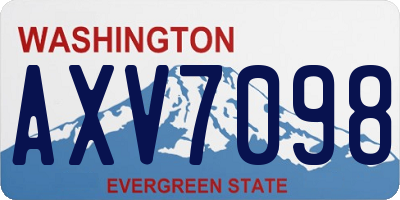 WA license plate AXV7098
