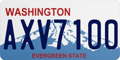 WA license plate AXV7100