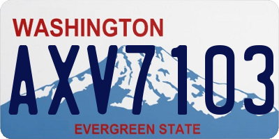 WA license plate AXV7103