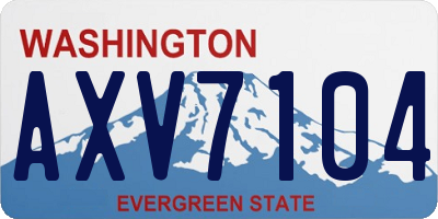 WA license plate AXV7104