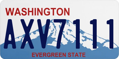 WA license plate AXV7111