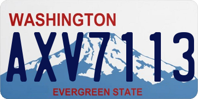 WA license plate AXV7113