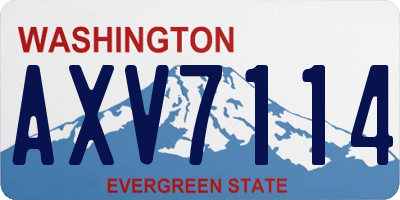 WA license plate AXV7114