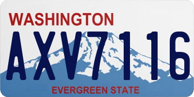 WA license plate AXV7116