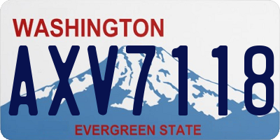 WA license plate AXV7118
