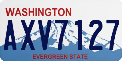 WA license plate AXV7127