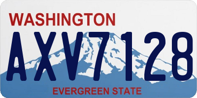 WA license plate AXV7128