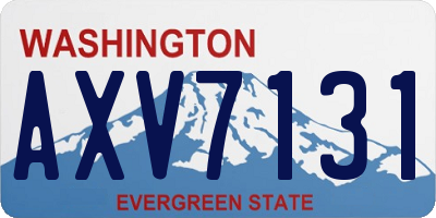 WA license plate AXV7131