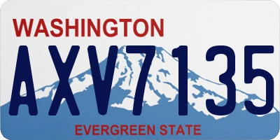 WA license plate AXV7135