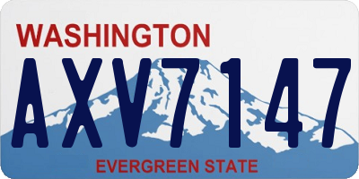 WA license plate AXV7147