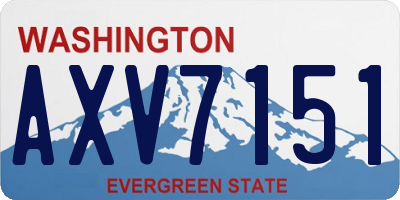 WA license plate AXV7151