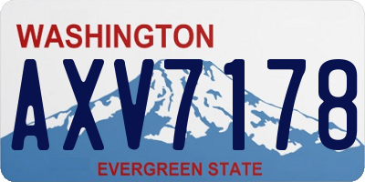 WA license plate AXV7178