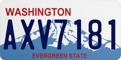 WA license plate AXV7181