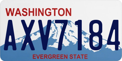 WA license plate AXV7184