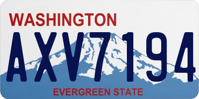 WA license plate AXV7194