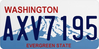 WA license plate AXV7195
