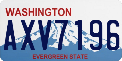 WA license plate AXV7196