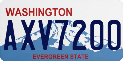 WA license plate AXV7200