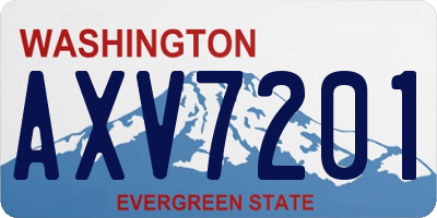 WA license plate AXV7201