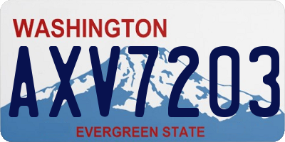 WA license plate AXV7203