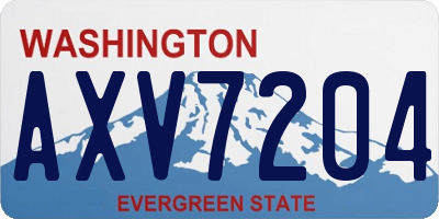 WA license plate AXV7204