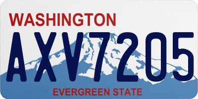 WA license plate AXV7205