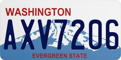 WA license plate AXV7206