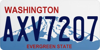 WA license plate AXV7207