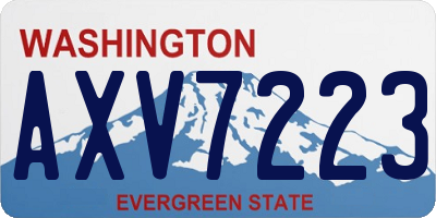 WA license plate AXV7223