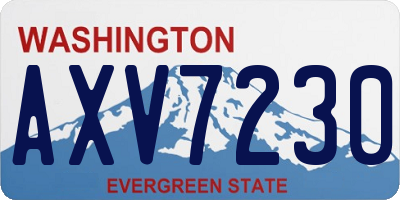 WA license plate AXV7230