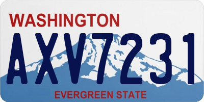 WA license plate AXV7231