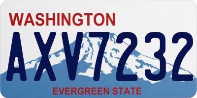 WA license plate AXV7232
