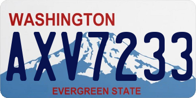 WA license plate AXV7233