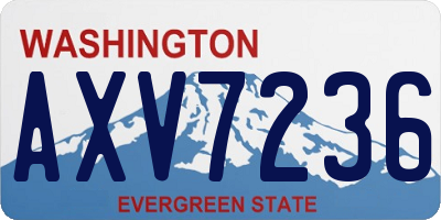 WA license plate AXV7236