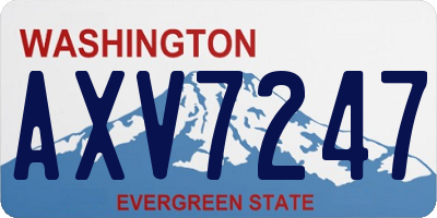 WA license plate AXV7247