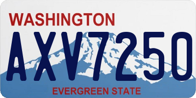 WA license plate AXV7250