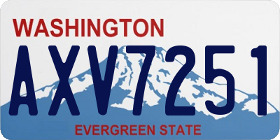 WA license plate AXV7251