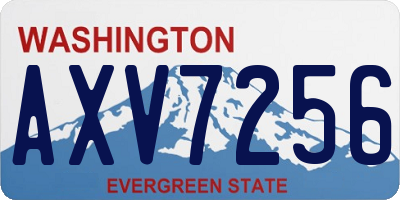 WA license plate AXV7256