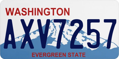 WA license plate AXV7257