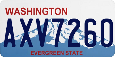 WA license plate AXV7260