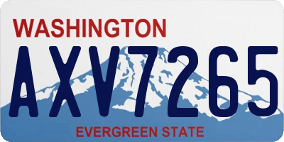 WA license plate AXV7265