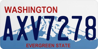 WA license plate AXV7278